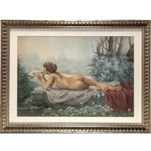 Reclining Nude Playing the Double Flute