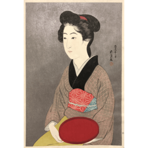 Woman Holding a Tray