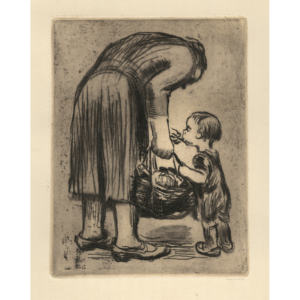 Stehende Mutter, ihr Büblein Fütternd <br>(Standing mother, feeding her little boy)
