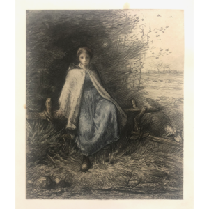 Bergere Assise sur une Barrier<br>(Shepherdess Seated on a Fence)