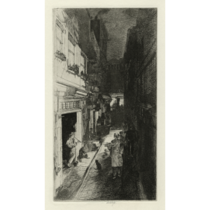 Alley at Night, with Three Cats