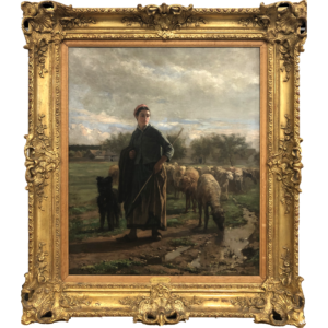 Bergere et son Troupeau a la Sortie de Barbizon